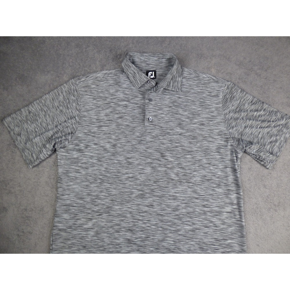 FootJoy Mens XL Grey Space Dye ProDry Golf Polo Shirt Ridgeway CC Logo Short Sle